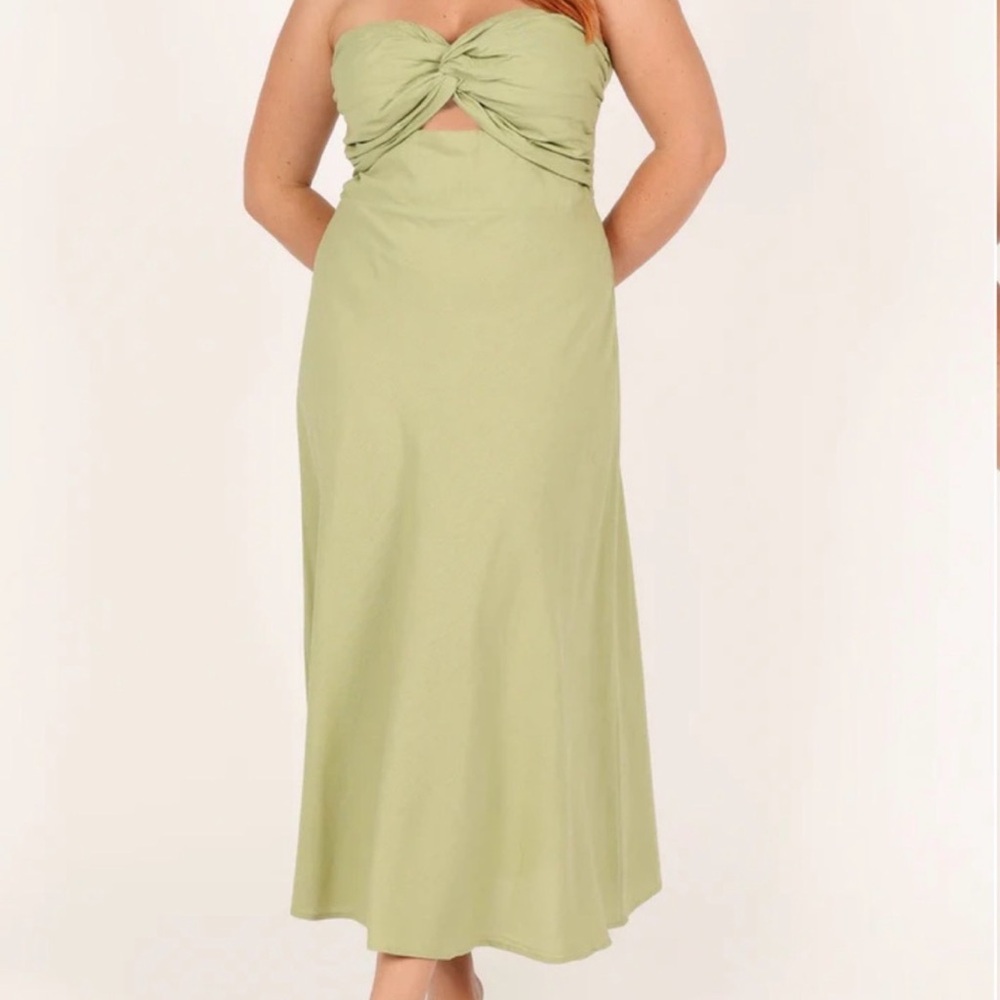 Petal + Pup Rosetta Sleeveless Midi Dress in Olive NWT